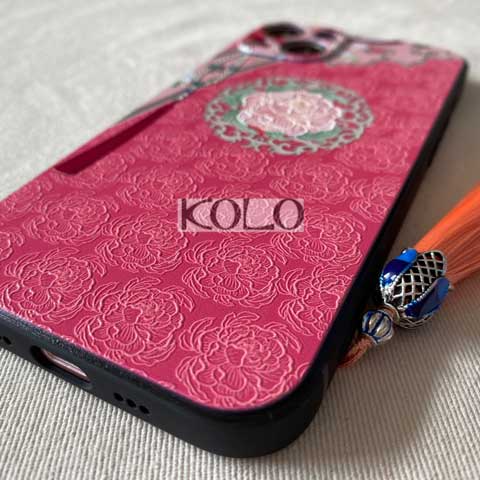 延喜攻略のピンクの旗袍のスマホケース